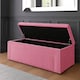 image 2 of 150cm Duke Ottoman Storage Box -Upholstered Blanket Box - Pink Plush Velvet Multifunctional Storage Box