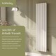 image 3 of Lucia Square Vertical Double Panel Radiator, 1500 x 354mm, Satin White | White | Satin White | 1