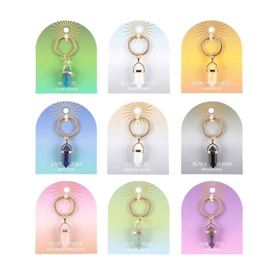 image 1 of Something Different Crystal Keyring (Pack of 9) - Multicoloured - One Size