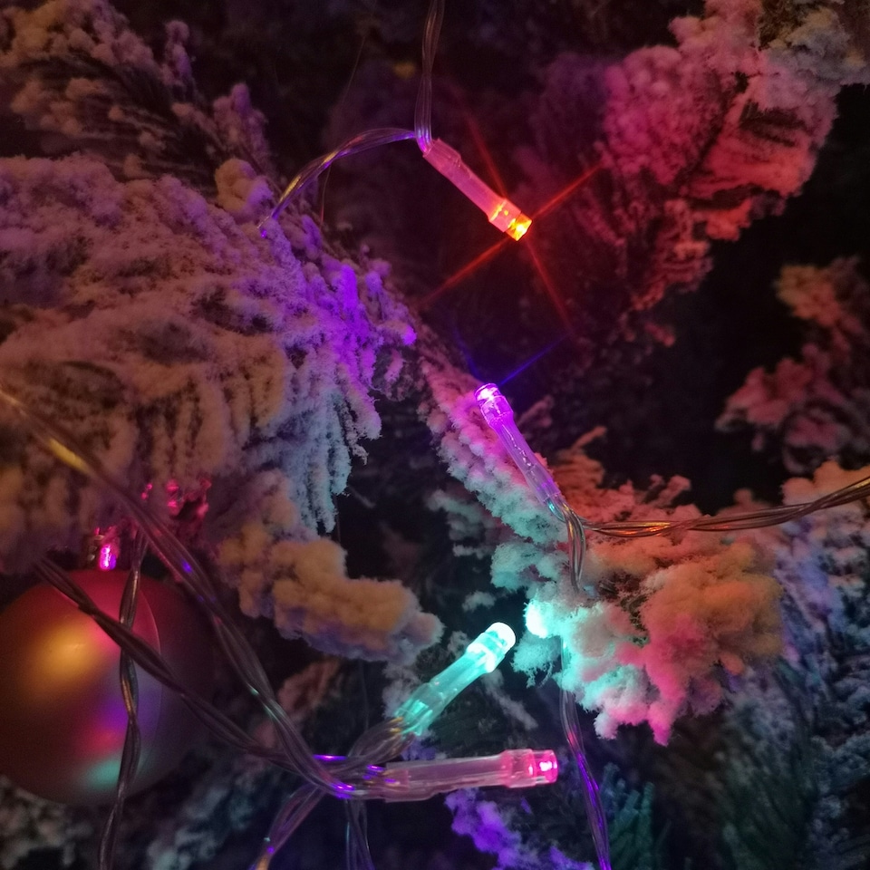 image 1 of 50 LED 5m Premier Christmas Indoor Outdoor Multi Function Battery Operated String Lights with Timer in Rainbow