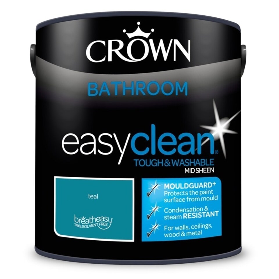image 1 of Crown Easyclean Bathroom Mid Sheen 2.5L Teal