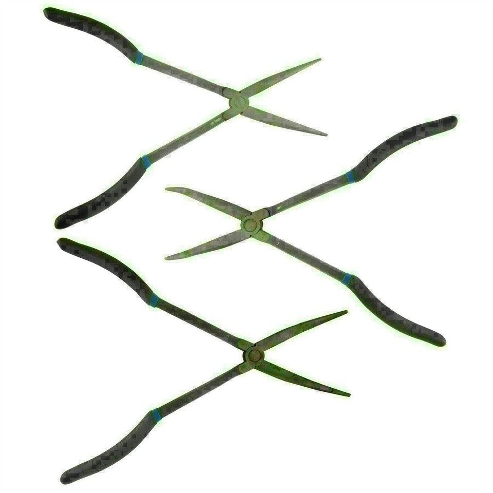 image 1 of Long Nose Pliers Set Extra Long 3pc 11" / 285mm Straight Bent Angled