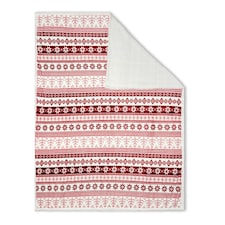 Christmas Fairisle Throw with Sherpa Back, Red