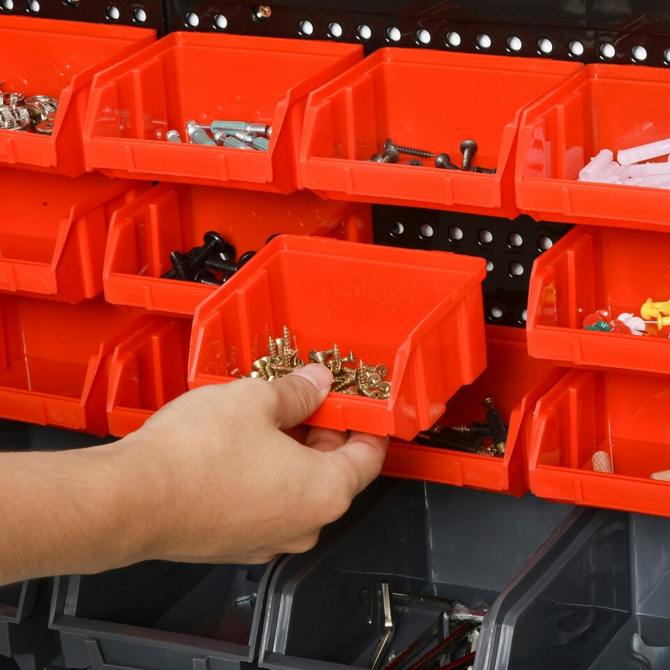 image 1 of DURHAND 30 Cubbie On-Wall Storage Board Tool Screw Organiser Garage w/ Screw Kit