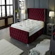 image 1 of Colleen Plush Maroon King Bed Frame - Maroon