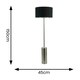 image 3 of ValueLights Lexy Chrome Dimmable Floor Lamp with Black with Chrome Inner Lamp Shade