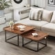 image 1 of 2PC Industrial Square Nesting Coffee Tables Rustic Brown Brown