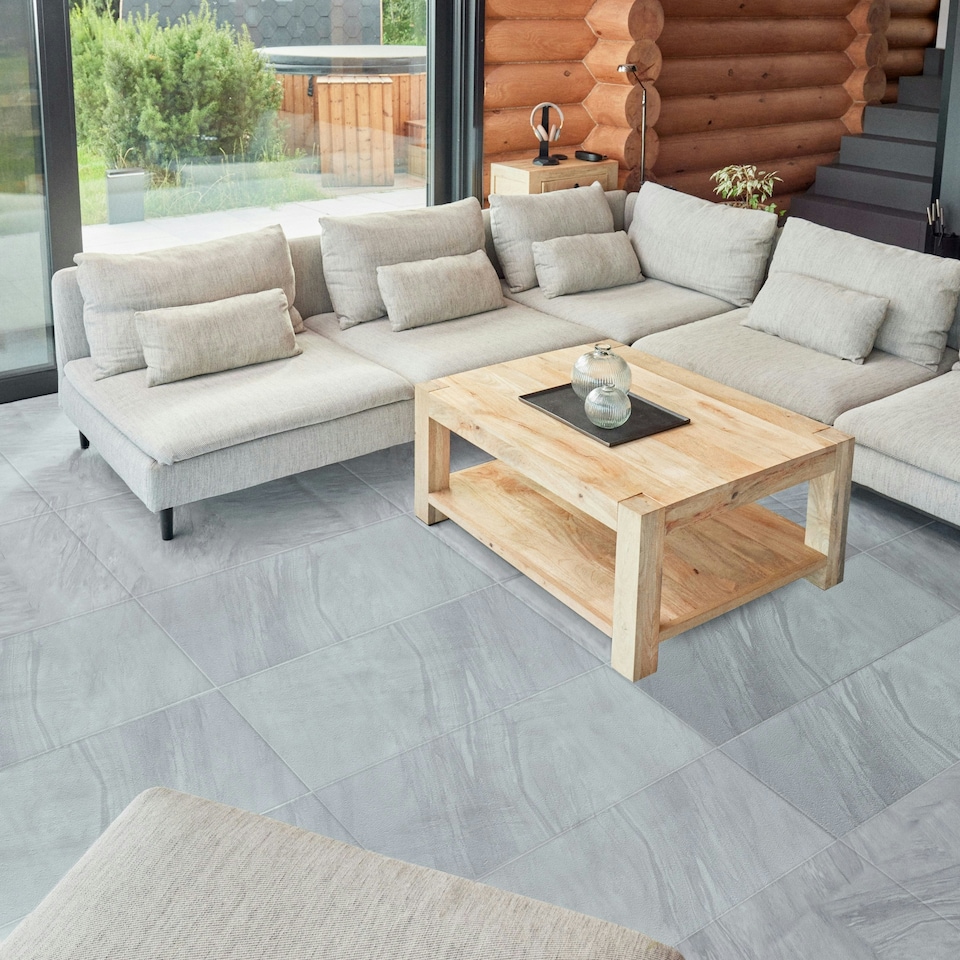 image 1 of NOVECRAFTO Vinyl Floor Tiles Self Adhesive – 12x24in Peel and Stick Waterproof Rectangular Flooring for Kitchen & Bathroom – Grey White Marble Effect Grey | 5.57 sqm