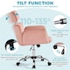 image 6 of Yaheetech Rolling Swivel Computer Chair with Adjustable Headrest Pink Pink