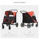image 5 of PawHut Foldable Dog Carriage w/ Universal Wheels, Shock Absorber, Red
