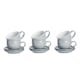 image 1 of Argon Tableware 12 Piece Coloured Cappuccino Cup & Saucer Set - 250ml - Grey