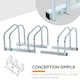 image 4 of HOMCOM Bike Parking Rack Bicycle Locking Storage Stand for 3 Cycling