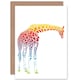 image 1 of Colourful Rainbow Giraffe Bright Animal Greeting Art Card