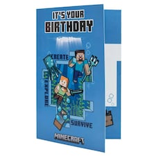 Minecraft Birthday Card - Blue/White - One Size