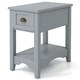 image 1 of COSTWAY Nightstand Side End Table Retro Side Table Grey Grey