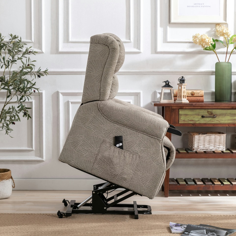 image 1 of Ashfield Electric Fabric Single Motor Rise Recliner Mobility Chair (Mocha)