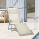 image 1 of Outsunny Steel Fabric Sun Lounger Outdoor Folding Chaise Lounge Chair Recliner with Portable Design & 7 Adjustable Backrest Positions - Beige