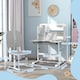 image 5 of AIYAPLAY Kids Desk and Chair Set w Tiltable Desktop, Reading Rack | Grey | 2