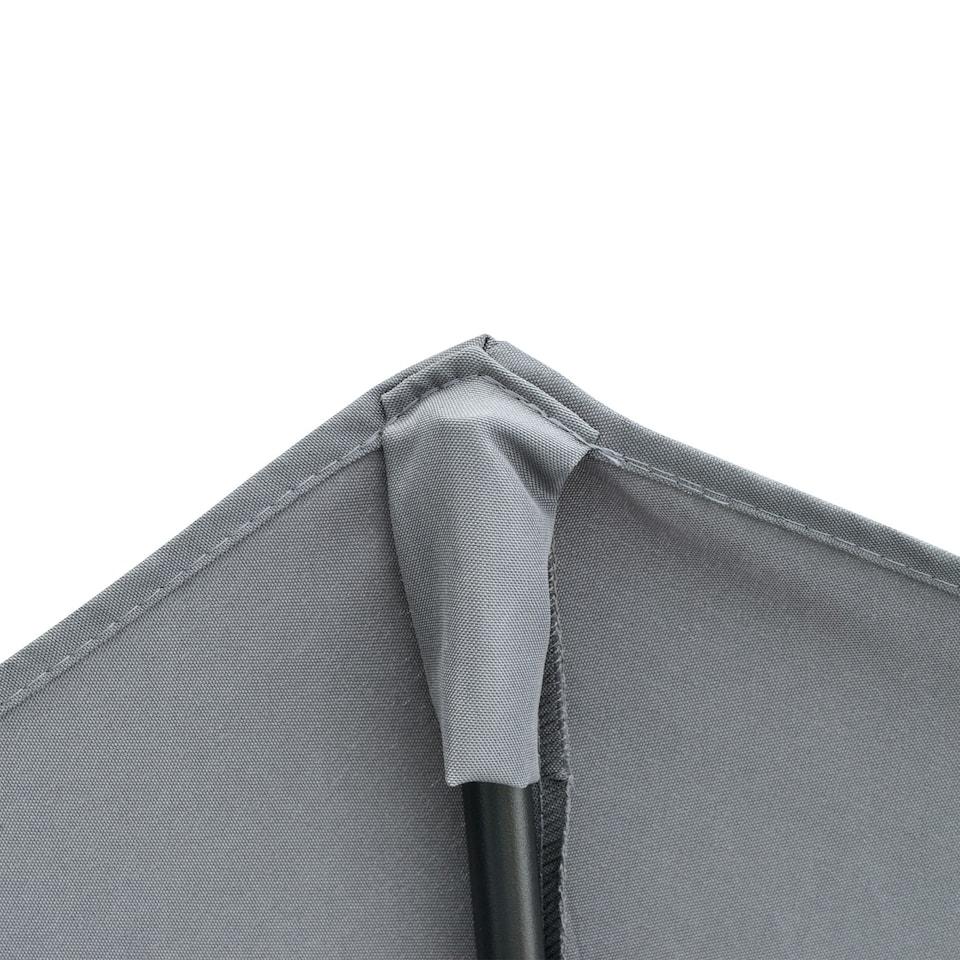 image 1 of Outsunny 2m Half Garden Parasol Market Umbrella w/ Crank Handle, Base Dark Grey