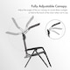 image 7 of VonHaus Set of 2 Textilene Folding Garden Zero Gravity Sun Lounger Chairs with Canopy | Grey | One Size