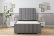 Sloomy Radcliffe Pewter Dumfries Bed Frame With 50" Upholstered Headboard 4'6 Double