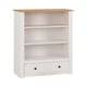 image 1 of Panama 1 Drawer Bookcase - L35 x W80 x H110.5 cm - White/Natural Wax | White