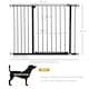 image 4 of PawHut Pressure Fitted Pet Dog Safety Gate Metal Fence, Black