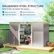 image 3 of Outsunny 9ft x 4ft Metal Garden Shed, Outdoor Tool House with Foundation Kit, Ventilations and Double Doors, Light Grey