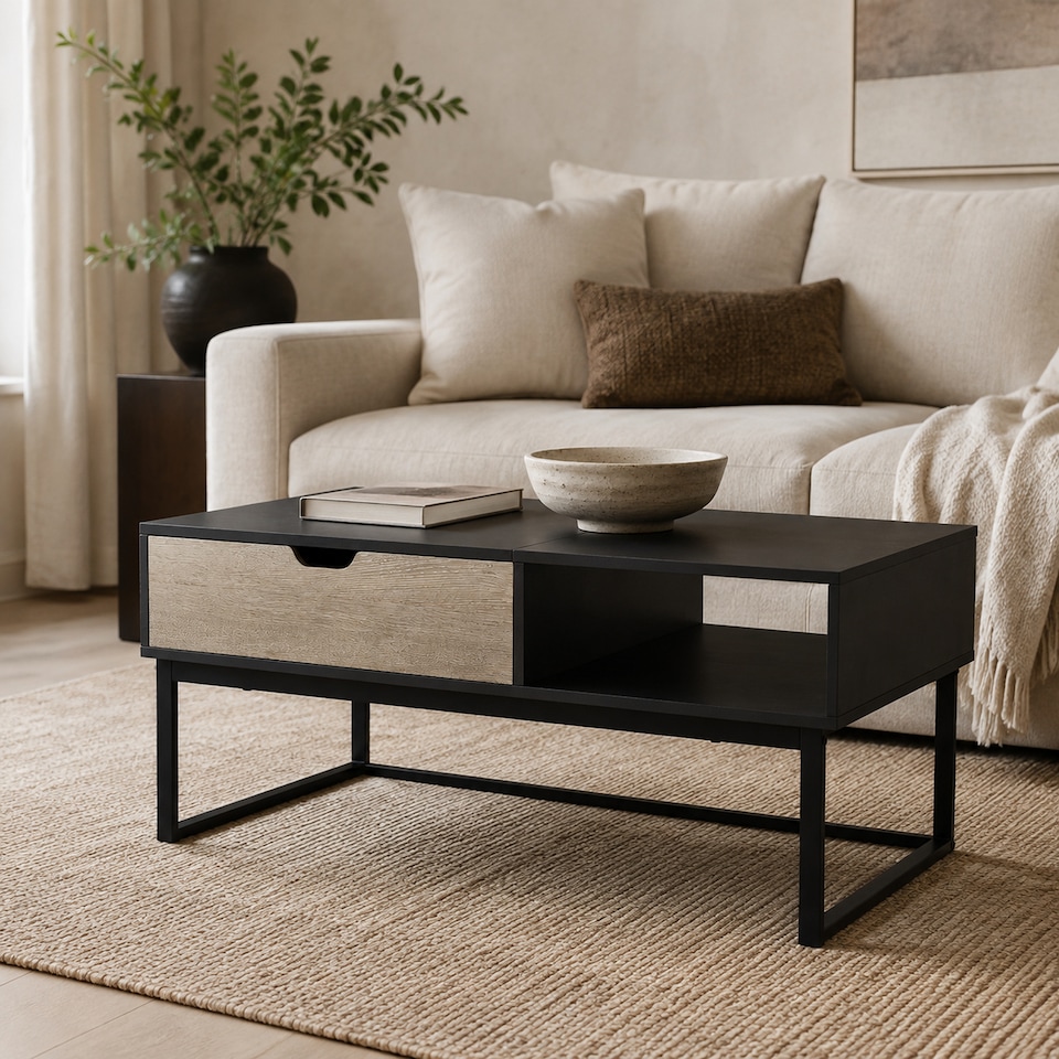 image 1 of Teamson Lift Top Coffee Table with Hidden Storage & Metal Frame