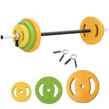 HOMCOM 20kg Weights Barbell Set with Non-slip Handle for Strength Training Multi