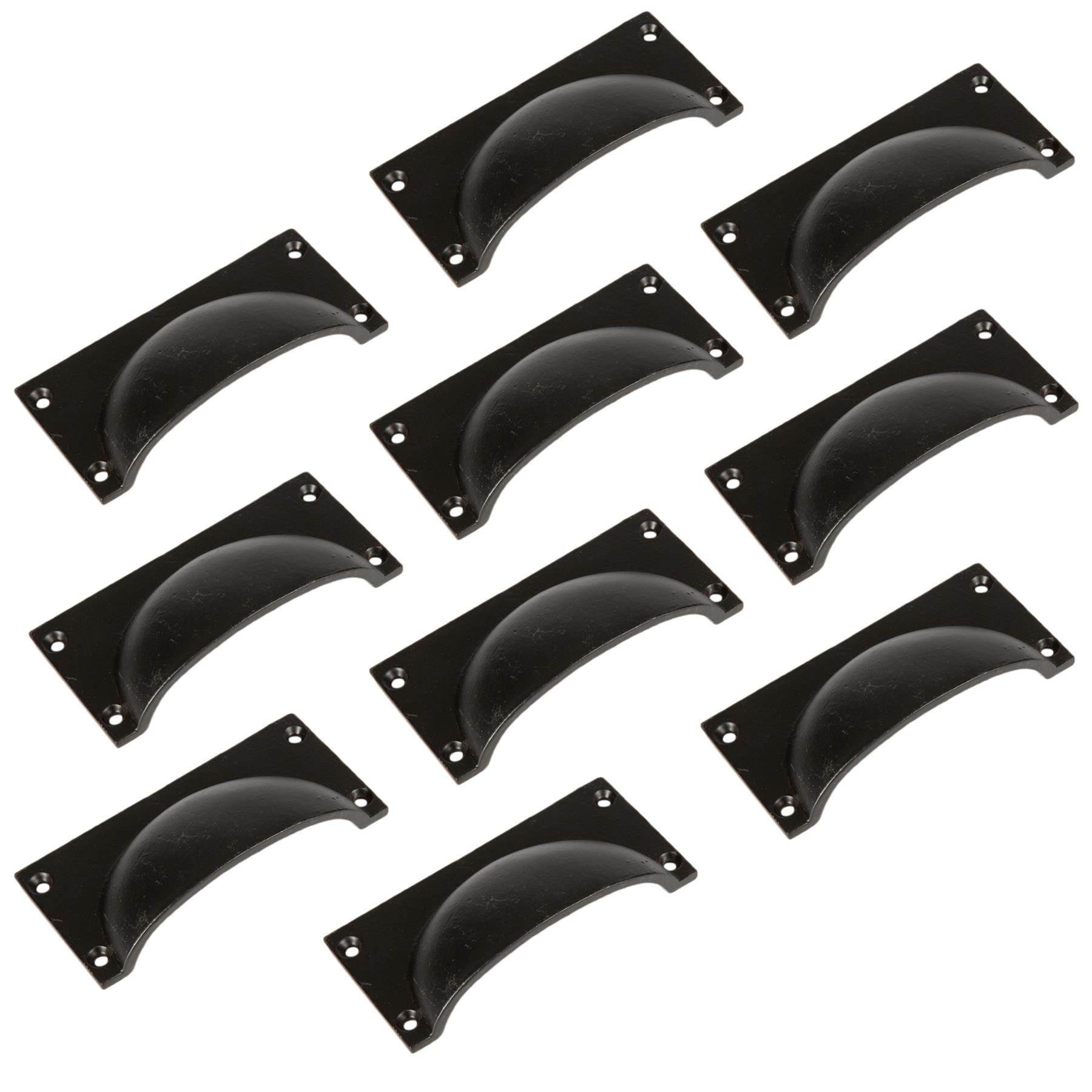 Hammer and Tongs Rectangular Cabinet Drawer Pull - W105mm x H50mm - Pack of 10 in Black | Size: 1000mm x 500mm
