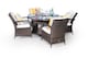 image 3 of Arizona Fire Pit 4 Seater Round Rattan Dining Set | Brown | Brown