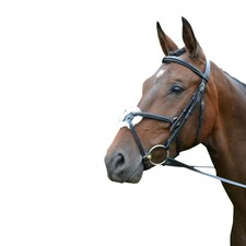 Hy Mexican Bridle with Rubber Grip Reins - Black - Full