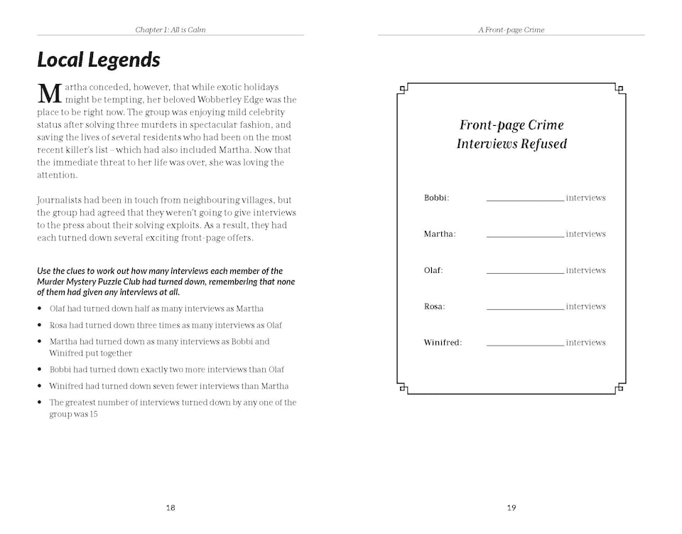 image 1 of The Murder Mystery Club Puzzle Book: A Front-page Crime