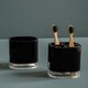 image 3 of Interiors by Premier Black Acrylic Toothbrush Holder, Curved Brush Holder With Translucent Base,  Washroom Accessory Holder