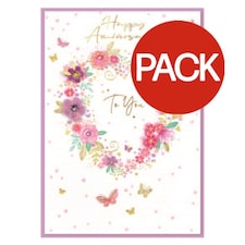Simon Elvin Isabel Garden Anniversary Greetings Card (Pack of 6) - Multicoloured - One Size
