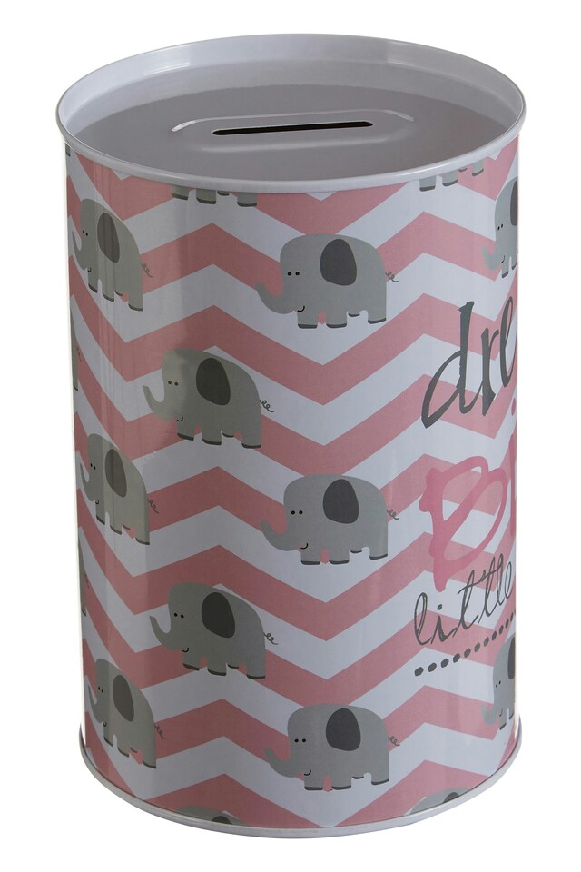 image 1 of Interiors by Premier Lightweight Large Money Tin, Durable Large Money Tin For Kids Bedroom, Secure Decorative Tin For Children | Pink