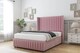 image 3 of Sloomy Marlborough Pink Plush Divan Bed Base No Drawers With 54 Inch Wingback Headboard & 12 Inch Matching Footboard | Pink | Pink | Small Single | 1