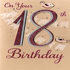 Age 18th Birthday Hand-Finished Female 18 Champagne Range Greeting Card