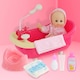 image 2 of BiBi Doll Bathtub Set with Working Shower, 13" Baby Doll & Accessories