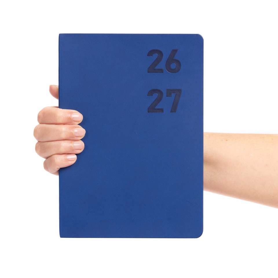 image 1 of 2026 - 2027 Academic Diary A5 Page a Day - Softcover Felix Mid Year Planner Aug 2026 to Jul 2027 | Blue | Navy