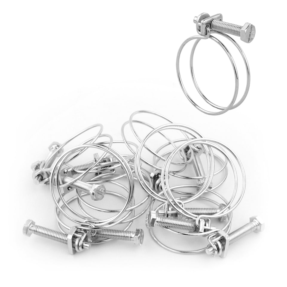 image 1 of KCT Universal 36-40mm Double Wire Clips for Hose Pipe - 10 Pack