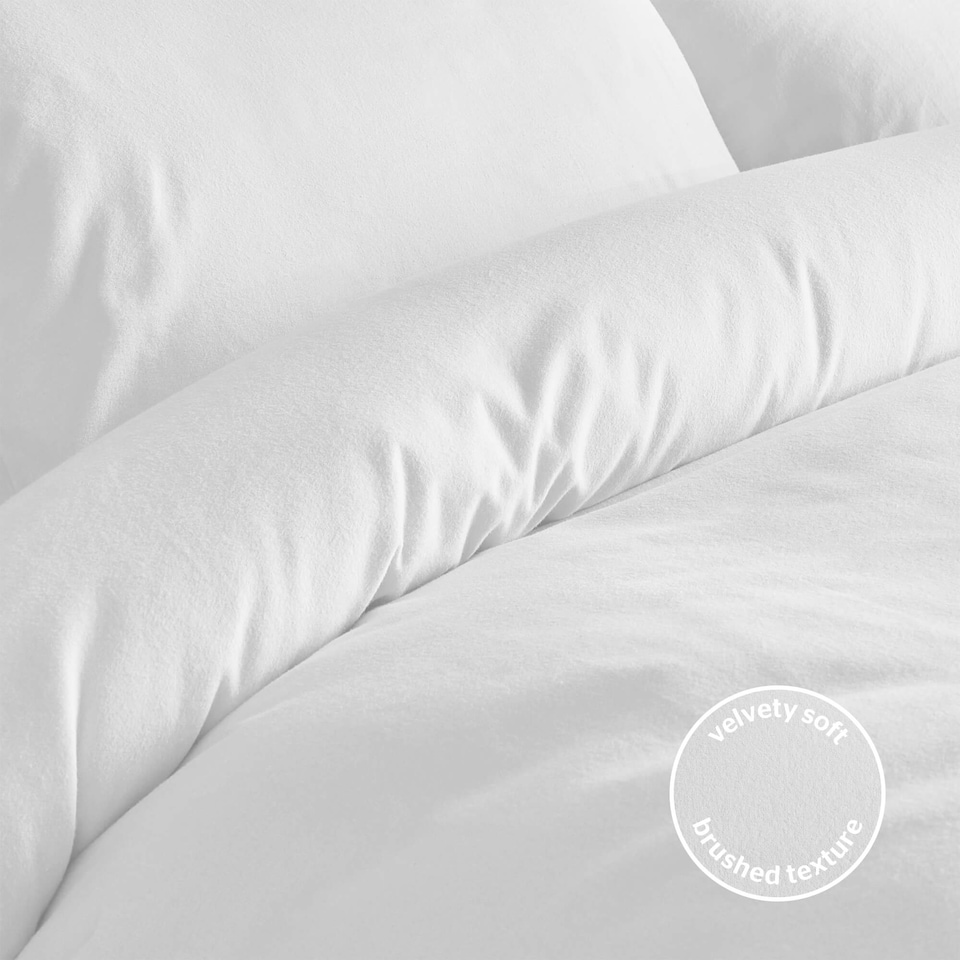 image 1 of Silentnight Brushed Cotton Duvet Cover Set, White