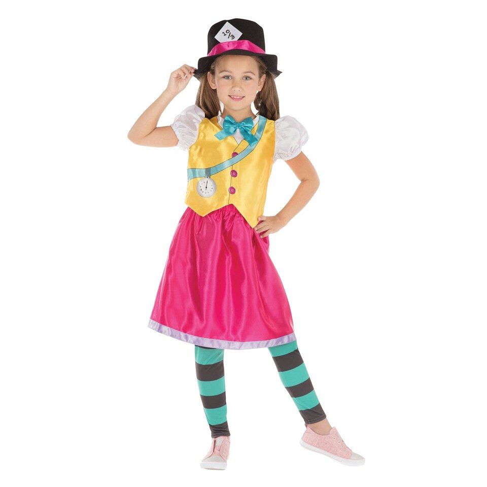 image 1 of Bristol Novelty Childrens/Girls Mad Hatter Girl Costume - Multicoloured - L L