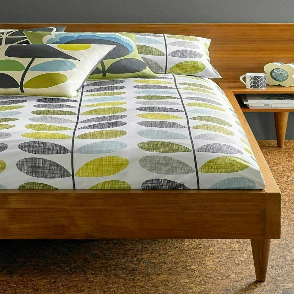 image 1 of Orla Kiely Scribble Stem Duck Egg Housewife Pillowcase Pair Blue