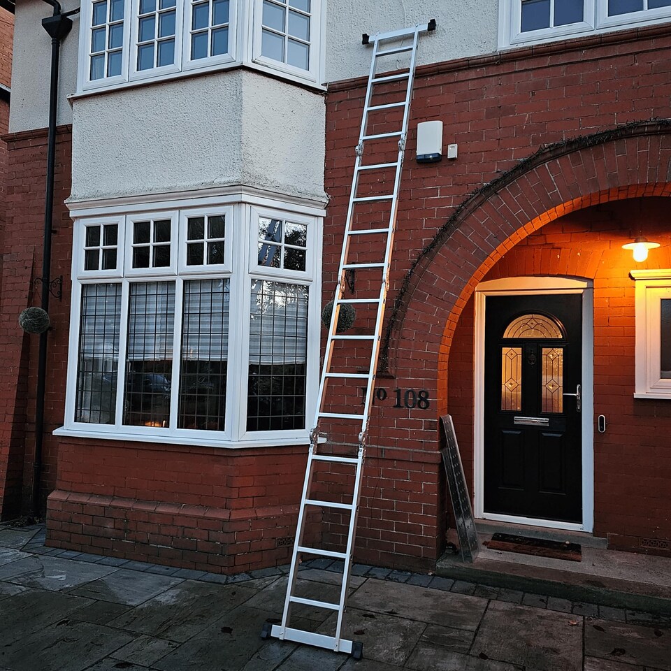 image 1 of 4.6m Large Lightweight Aluminium Folding Multi-position Work Platform Ladder