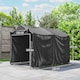 image 5 of Outsunny 2.2 x 1.6 m Garden Storage Tent, Waterproof AntiUV Bike Tent with Rollup Zipper Door, Galvanised Outdoor Storage Shelter Carport for Bike, Motorbike, Garden Tools, Black | Black | 1