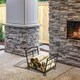image 7 of Outsunny Foldable Firewood Log Holder Wood Storage Rack Outdoor Indoor, Black