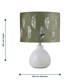 image 6 of Set of 2 Tuscan - White Ceramic Lamps with Sage Green Fern Shade White | Green