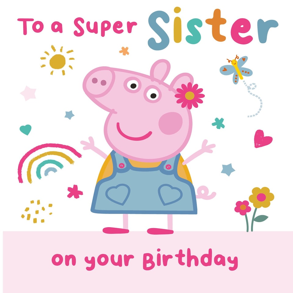 Peppa Pig Sister Birthday Card